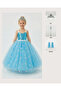Girl's Elsa Costume with Straps - Scepter Crown Gloves Gift