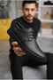 Zrj1916 Lace-Up Genuine Leather Men's Classic Shoes - Black