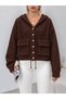 Hooded, Drawstring, Soft Textured Women's Beaded Knit Cardigan - 5
