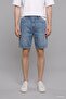 100% Cotton Baggy Fit Blue Bermuda Jean Shorts I1947Ax26Hs - 2