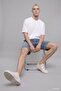 100% Cotton Baggy Fit Blue Bermuda Jean Shorts I1947Ax26Hs - 5