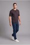 100% Cotton Standard Fit Henley Collar Striped Short Sleeve Knitwear T-Shirt I2753Ax26Hs