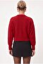Women's Tilia Crop Red Knit Cardigan - 5