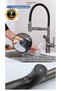Kitchen Sink Faucet with Push-Pull Water Purification Outlet, 3 Functions, Flexible Spiral, Anthracite Color, 7 Years Warranty, Imported
