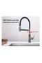Kitchen Sink Faucet with Push-Pull Water Purification Outlet, 3 Functions, Flexible Spiral, Anthracite Color, 7 Years Warranty, Imported - 5