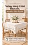 Pearl Velvet Textured Ruffled Tablecloth Black - 7
