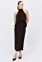Women's Halter Neck Flowy Maxi Dress - 3