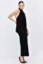 Women's Halter Neck Flowy Maxi Dress - 4