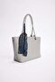 Women's Classic Shoulder Bag with Scarf Detail - 2