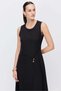 Women's Midi Dress with Metal Accessory Detail - 6