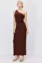 Women's One-Shoulder Slit Dress with Accessories - 3