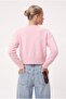 Women's Tilia Crop Pink Knit Cardigan - 5