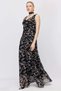Women's Polka Dot Maxi Dress with Scarf Detail - 4