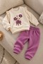 Baby Girl Floral Embroidered 2-Piece Set with Ruffle Detail, Seasonal Baby Set - 4