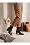 Mr902 |   Women's Shiny Wrinkled Special Pattern Pointed Toe Premium Leather Heeled Boots – Elegant & Stylish - 4