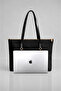 Women's Black Lined Hand and Shoulder Bag - 2