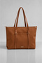 Women's Tan Lined Hand and Shoulder Bag - 5