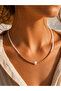 White, Gold Beaded Pearl Necklace 41+4cm Acr9903