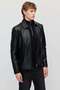 Men's Comfortable Fit Zippered Classic Collar Leather Coat - 4