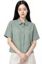 Mixray Stone Accessory Short Sleeve Crop Shirt - 2