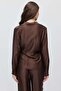 Women's Metal Buckle V-Neck Blouse - 5