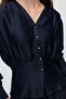 Women's V-Neck Buttoned Textured Blouse - 6