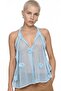Mixray V-Neck Lace-Up Flounce Blouse
