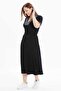 V-Neck Striped Black Standard Women's Dress 25Ysl7585-Bb