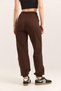 Brown Two-Strand Stretch Fabric Elastic Waist Printed Pocketed Relaxed Fit Sweatpants - 5