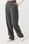 Gray Comfortable Fabric High Waist Cross Button Detail Relaxed Fit Casual Trousers - 3