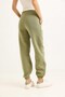 Khaki Three-Thread Stretch Fabric Elastic Waistband Comfortable Cut Sweatpants Suitable for Daily Use - 3