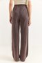 Anthracite Stretchy Fabric Wide-Legged Tencel Trousers with Elastic Waist and Lace-Up Detail - 4