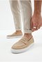 Ba0580 Laceless Belted High Sole Cream Suede Men's Shoes - 3