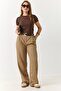 Mink Striped Fabric Textured Comfortable Cut Pocketed Trousers Suitable for Daily Use - 2