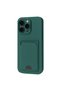 Apple iPhone 16 Pro Max Case Kelvin Silicone with Business Card Holder - Dark Green