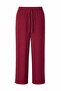 Burgundy Wrinkled Textured Elastic Waist Comfortable Cut Polyester Fabric Wide Leg Pants