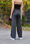 Smoked Thessaloniki Knitwear High Waist Flexible Draped Elastic Adjustable Lace-Up Trousers - 6