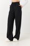 Black Woven Fabric High Waist Relaxed Fit Trousers with Pockets Suitable for Daily Use - 3