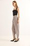 Gray Woven Fabric High Waist Carrot Model Double Button Detailed Palazzo Trousers - 2