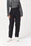 Black Cotton Fabric High Waist Fit-Cut Woven Jean Trousers with Pockets and Zipper Detail - 2