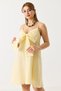 Yellow Muslin Fabric Thin Straps Comfortable Cut Large Bow Detail Mini Dress - 2