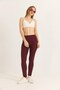 Burgundy Flexible Textured High Waist Slim Fit Shaping Leggings Suitable for Daily Use - 2