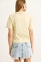 Cream Cotton Polo Collar Short Sleeve Regular Fit Half Zipper Detailed Knitted T-Shirt - 5