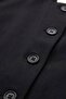 Black Woven Fabric Crew Neck Short Sleeve Buttoned Comfortable Fit Crop Vest - 2