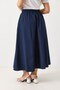 Navy Blue Parachute Fabric Skirt with Elastic Waist, Adjustable Detail, Comfortable Cut, Unlined - 5