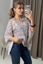Lilac Chiffon Fabric Spanish Sleeve Relaxed Fit Ethnic Patterned V-Neck Detailed Woven Blouse - 2