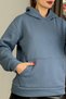 Indigo Three-Thread Shaded Soft Textured Kangaroo Pocket Hooded Relaxed Fit Sweatshirt - 4