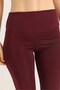 Burgundy Flexible Textured High Waist Slim Fit Shaping Leggings Suitable for Daily Use - 5