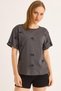 Smoked Cotton Fabric Crew Neck Short Sleeve Fit Cut Bow Detail Knitted T-Shirt - 4