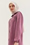 Dusty Rose Linen Fabric Baby Collar Buttoned Elastic Sleeves Comfortable Fit Shirt Tunic - 5